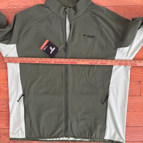 COLUMBIA‎ Titanium Omni-Shield Full Zip Tech Fleece Jacket Mens L Sage Green - Picture 6 of 8